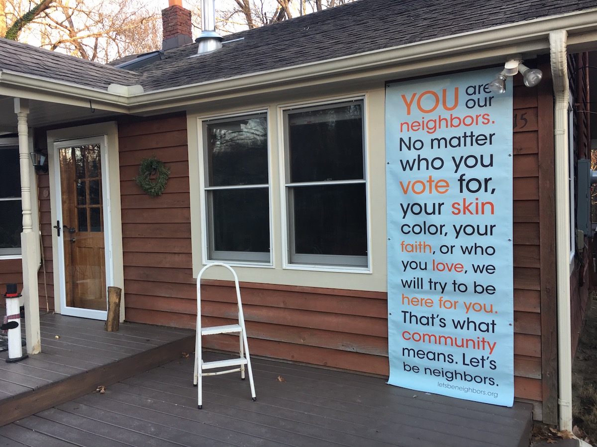 banner on house